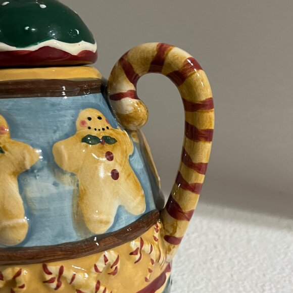 Gingerbread House Tea Pot Decor Christmas Rare Unique - Picture 3 of 4